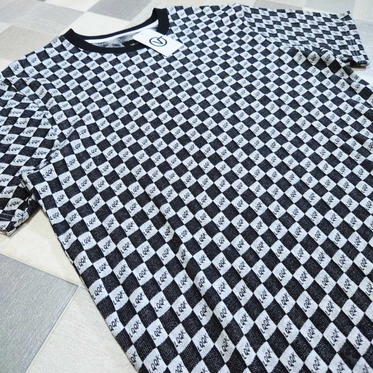 VAULT VANS × LQQK STUDIO ジャガード チェッカーフラッグ ロゴ Tシャツ L 新品_画像5
