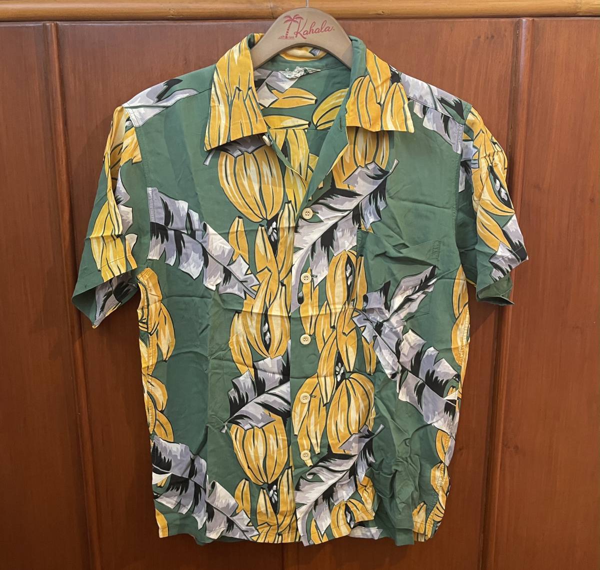 1950s ビンテージ アロハシャツ Made in Hawaii バナナリーフ S_画像1