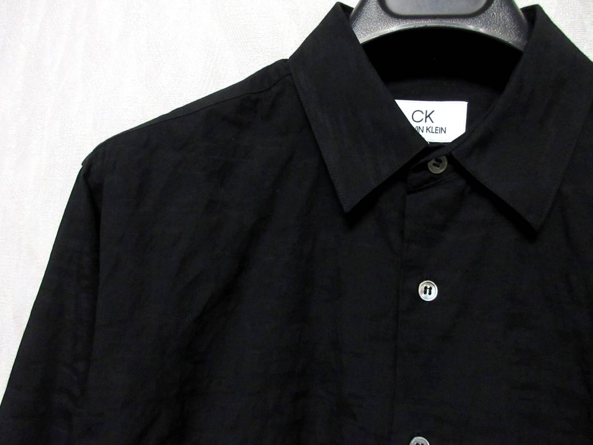  Calvin Klein ck Calvin Klein ground pattern long sleeve shirt black black M yg1257