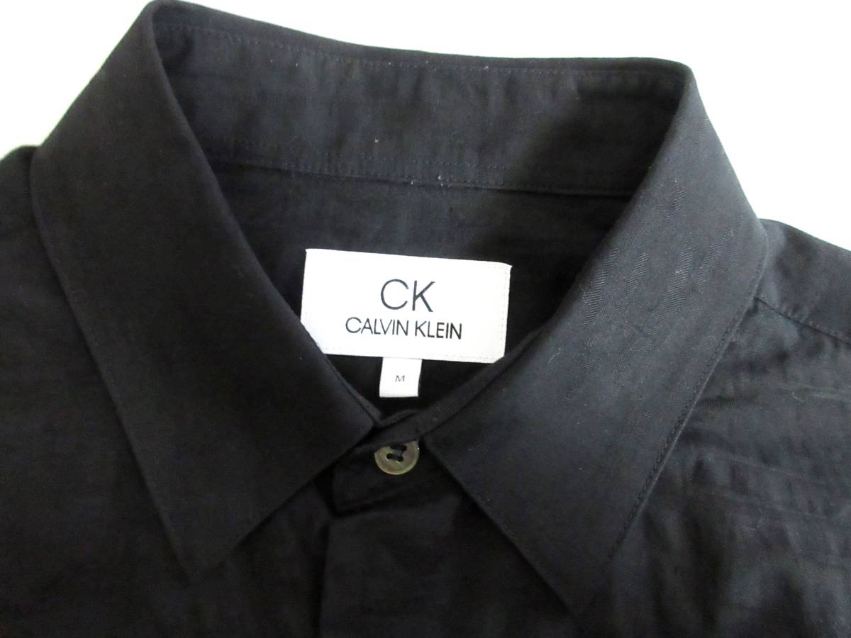  Calvin Klein ck Calvin Klein ground pattern long sleeve shirt black black M yg1257