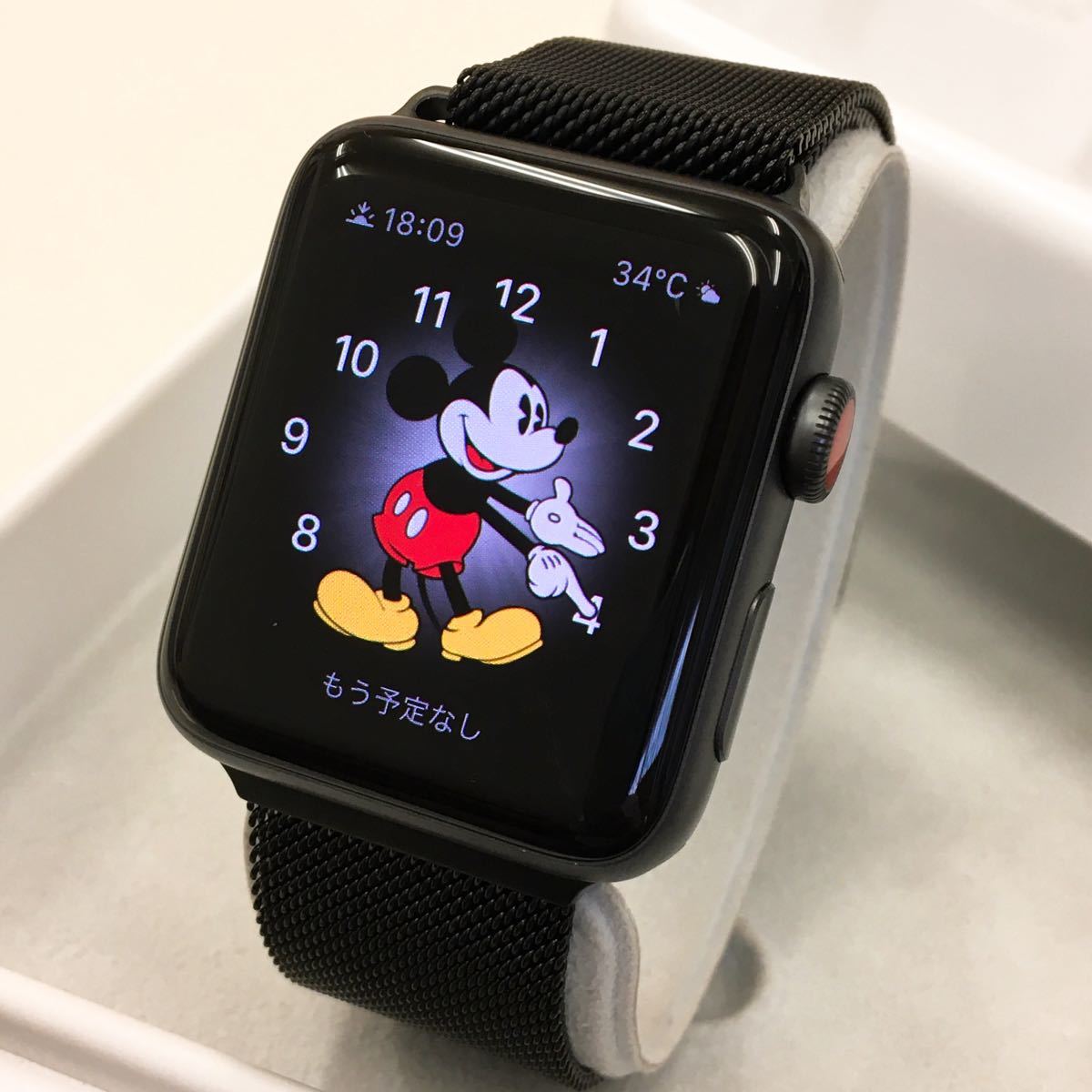 アップルウォッチ series3 セルラー Apple Watch 42mm 黒 - スマート 