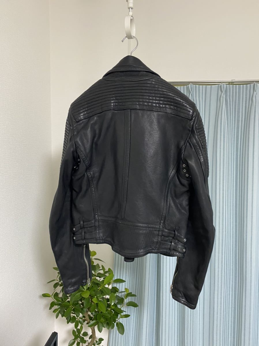 未使用品 XS（46） バーバリーブリット バイカーレザーライダースジャケット BURBERRY BRIT Leather Riders Jacket  中田着同型 定価40万