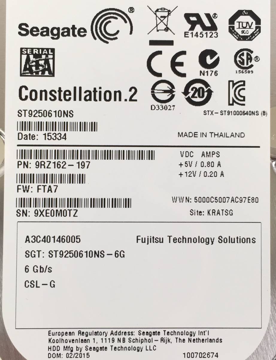 Sản phẩm S4072068 Seagate 250GB SATA HDD 2.5インチ 厚み約15㎜ 4点【中古動作品】......