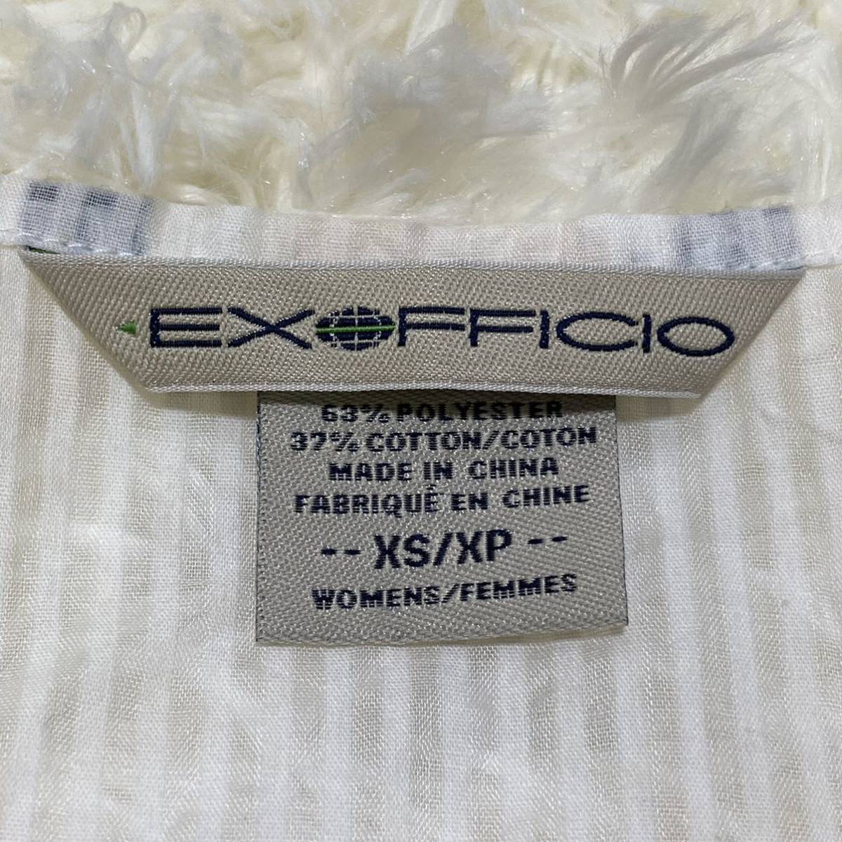 BB0GAE-N00112　exofficio　エクスオフィシオ　ブラウス　生成り　透け感　薄手　サイズ　XS_画像5