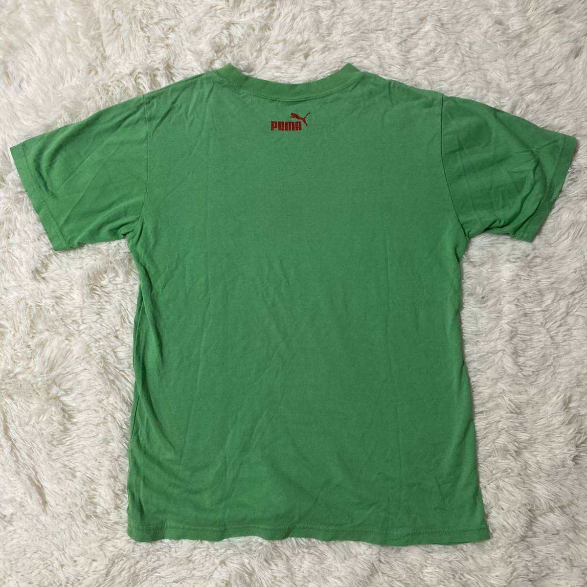 BB0GAF-N00084　puma プーマ　Tシャツ　半袖　黄緑　イエローグリーン　ロゴ　キッズ 160_画像5