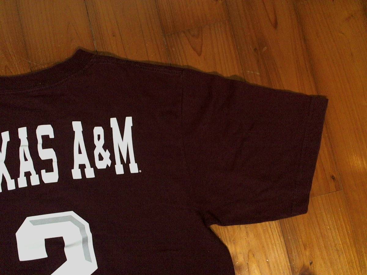 ★微難有★アディダス★adidas★TEXAS A＆M　#2★プリント コットン 半袖Ｔシャツ クルーネック M エンジ_画像10