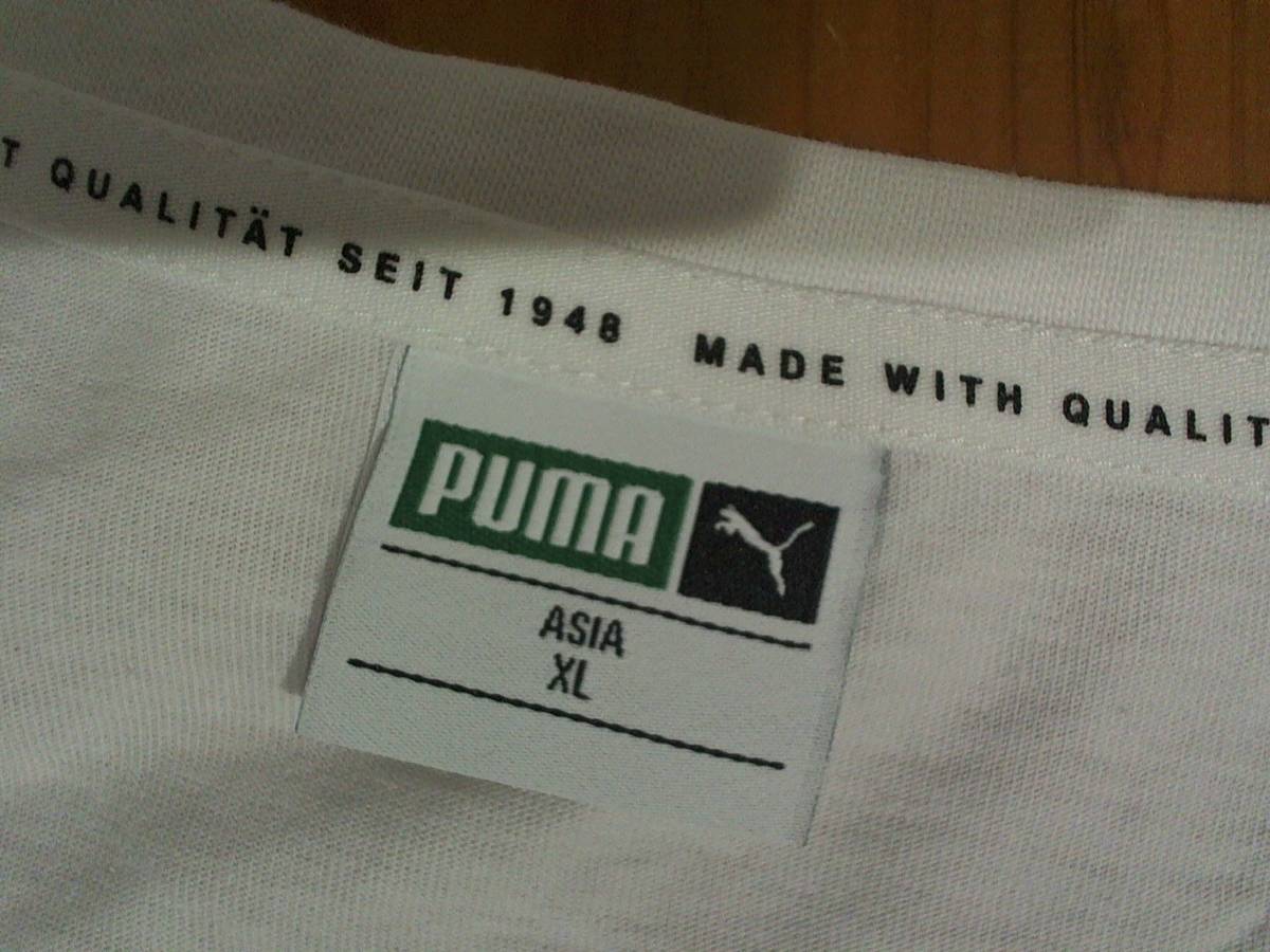 ★微難有★プーマ★PUMA★プリント コットン半袖Tシャツ XL 白 ホワイト　_画像6