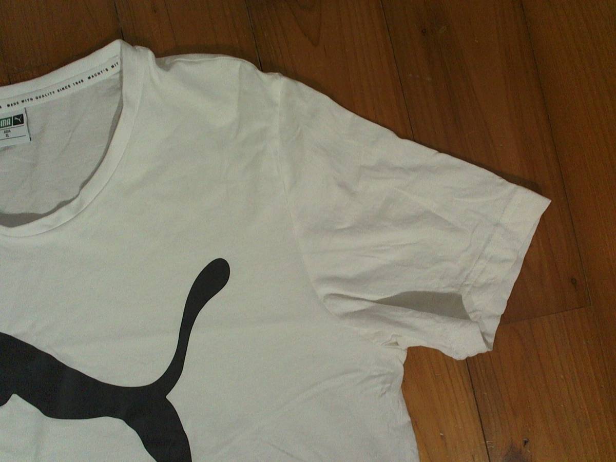★微難有★プーマ★PUMA★プリント コットン半袖Tシャツ XL 白 ホワイト　_画像4