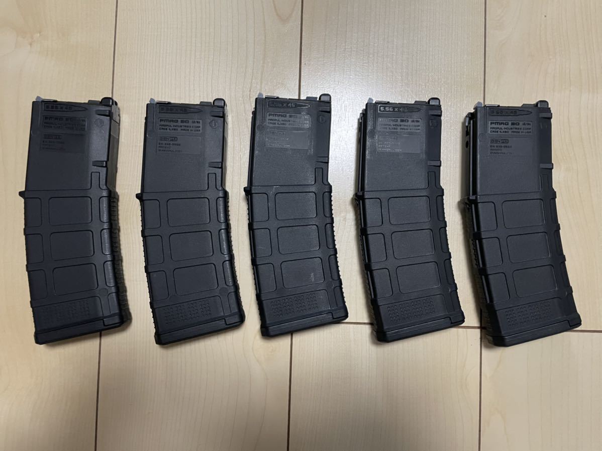 Guns Modify PMAG MWS用マガジン ガスブロ 東京マルイ ブラック 5本 p