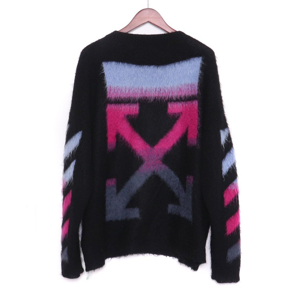 オフホワイト OFF-WHITE 18AW BRUSHED MOHAIR モヘア ニット ブラック