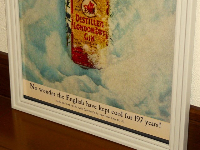 1966年 USA 60s vintage 洋書雑誌広告 額装品 Gordon's Dry Gin ゴードン ジン (A4size) / 検索用 店舗 ガレージ ディスプレイ 看板_画像3