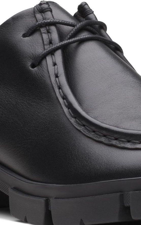 Clarks 26.5cm tea n key race up leather black dress heel Loafer Flat boots sneakers pumps RRR56