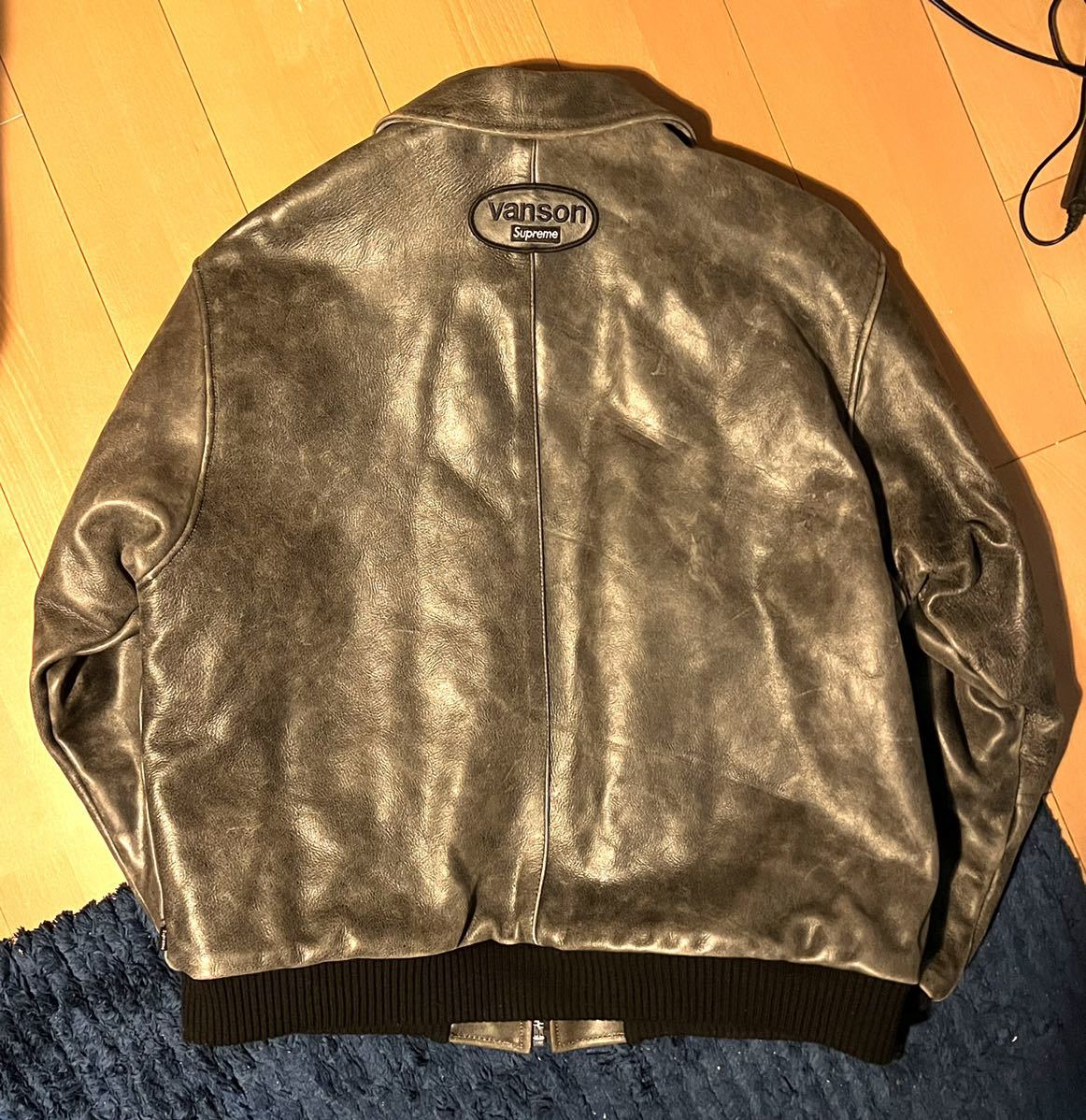 新品 Supreme x Vanson Worn Leather Jacket XL
