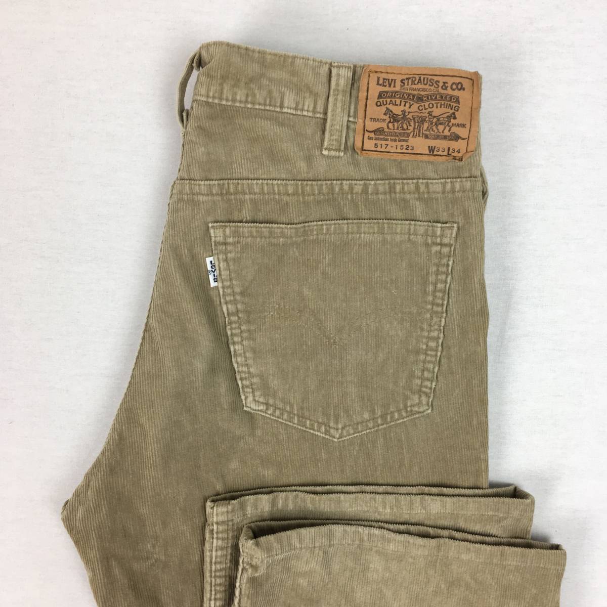 【90s】Levi's リーバイス 517-1523 517-15 日本製 91年 コーデュロイ W33 L34 ブーツカット パンツ 白タブ_画像1