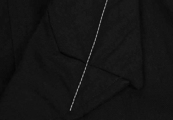 コムコム コムデギャルソンCOMME des GARCONS ウールホワイトステッチデザインジャケット 黒S 【レディース】_画像4