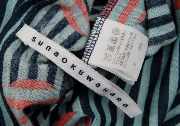  Sunao Kuwahara sunao kuwahara wool dot border no sleeve tops ice blue navy blue pink M [ lady's ]