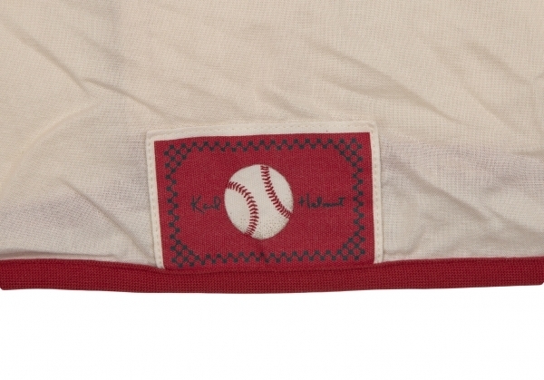  Karl hell mKarl Helmut cotton bachi Baseball shirt unbleached cloth red M [ men's ]