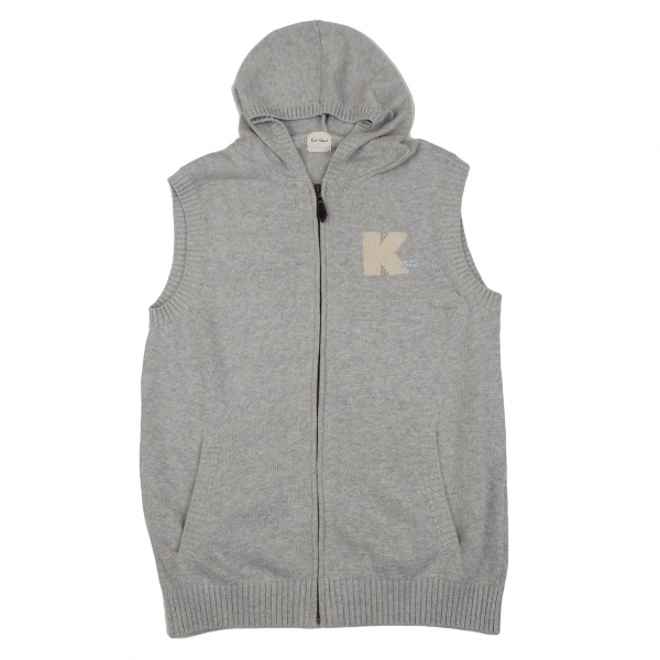  Karl hell mKarl Helmut cotton back Logo embroidery no sleeve knitted Parker gray M [ men's ]