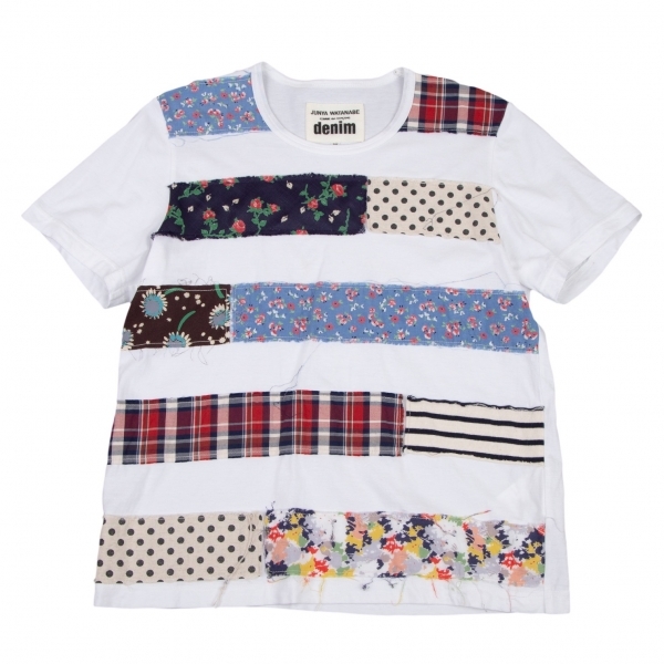  Junya Watanabe Comme des Garcons k Lazy patchwork T-shirt white M [ lady's ]