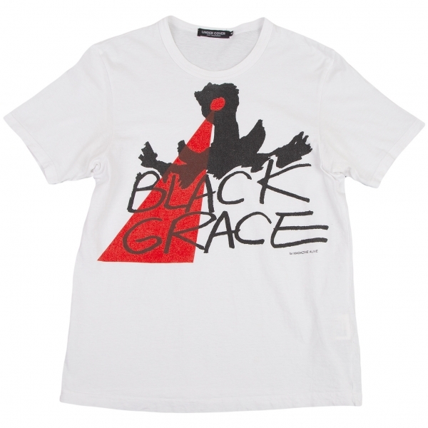 アンダーカバーUNDERCOVER MAGAZINE ALIVE限定 BLACK GRACEロゴTシャツ 白S 【レディース】_画像1