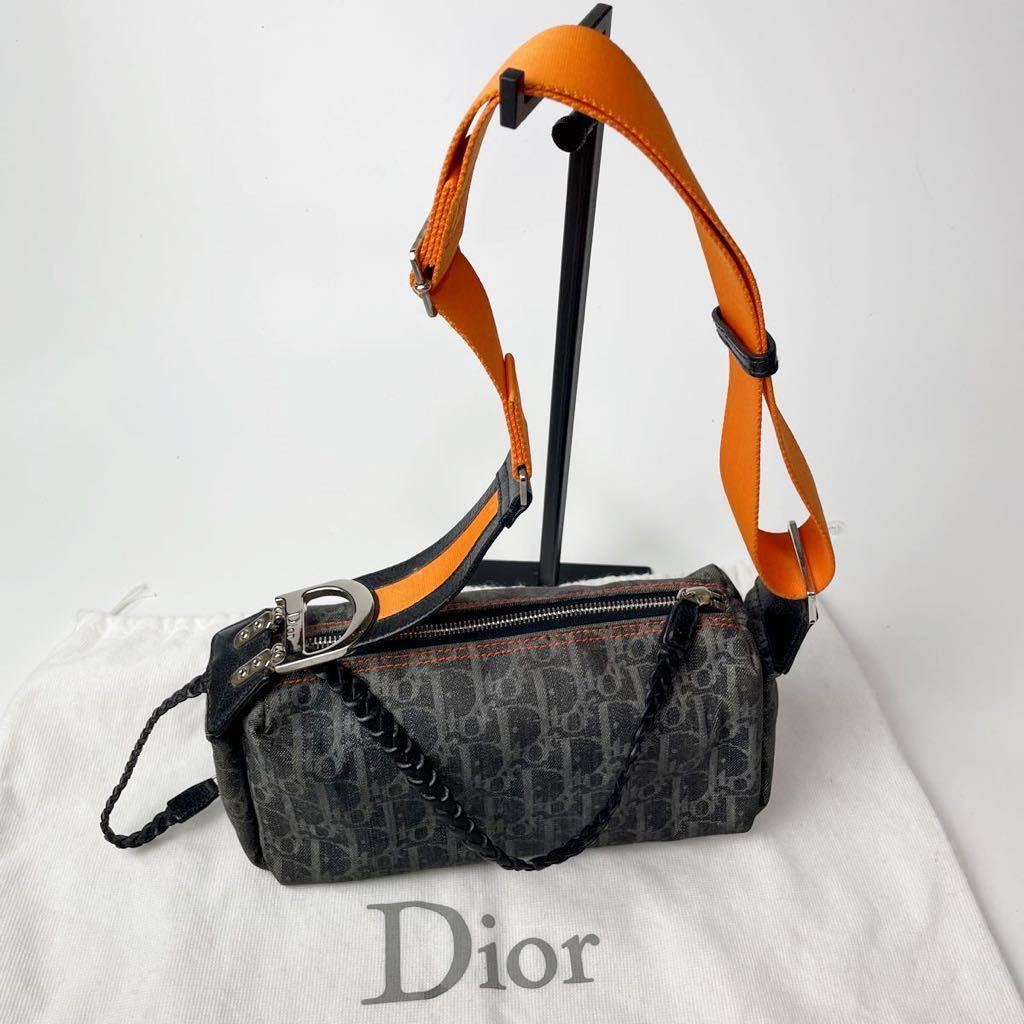 １円 希少 美品 クリスチャンディオール Dior フライトライン ショルダーバック D金具 トロッター デニム レザー キャンパス 