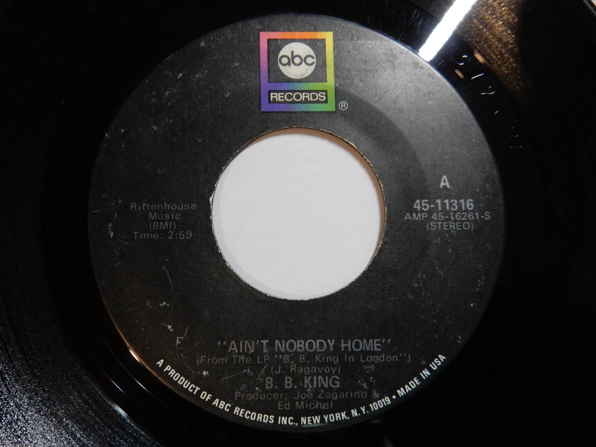B.B. King Ain't Nobody Home / Alexis' Boogie ABC US 45-11316 200184 SOUL ソウル レコード 7インチ 45_画像1