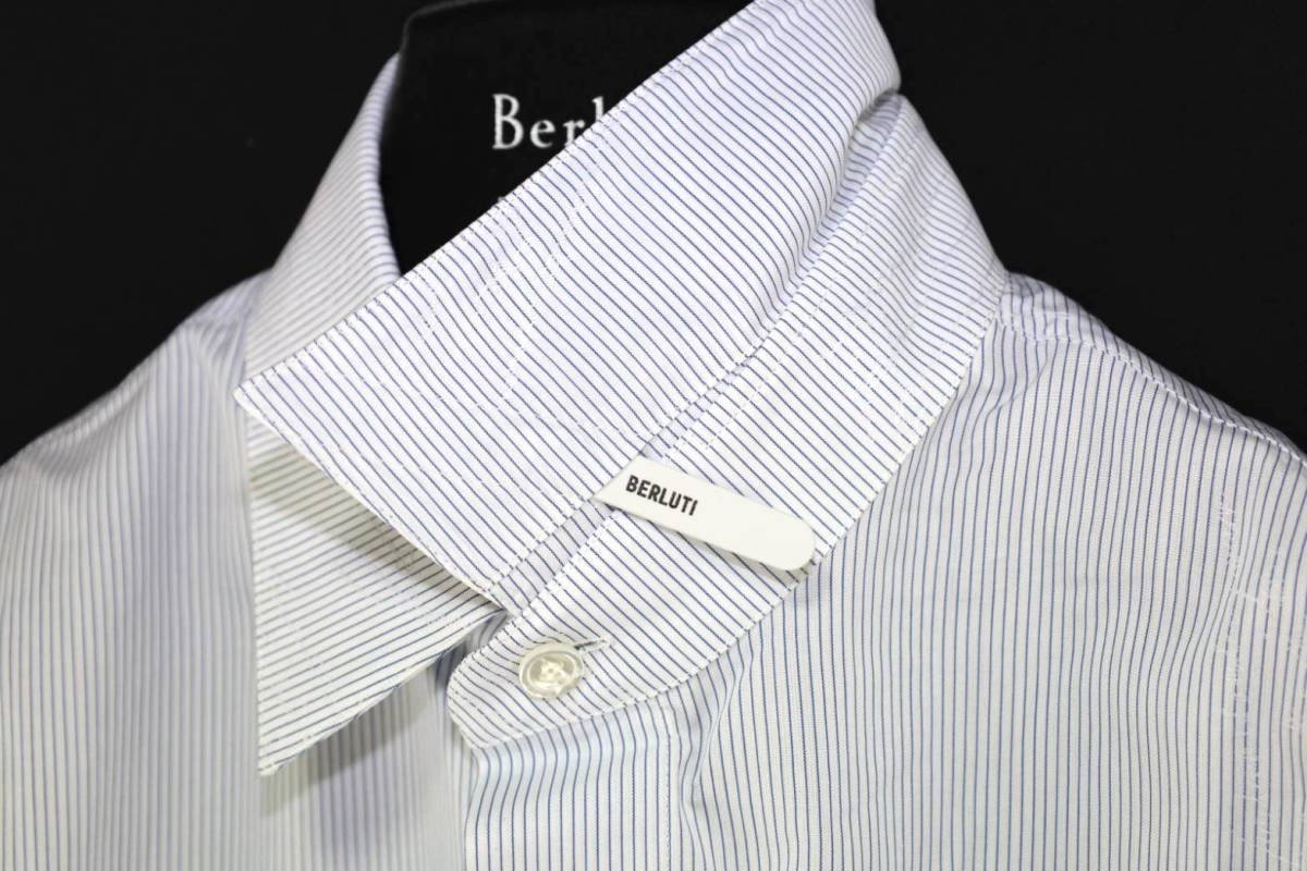 定価11万 新品 BERLUTI 全面カリグラフィーストライプシャツ R38 M