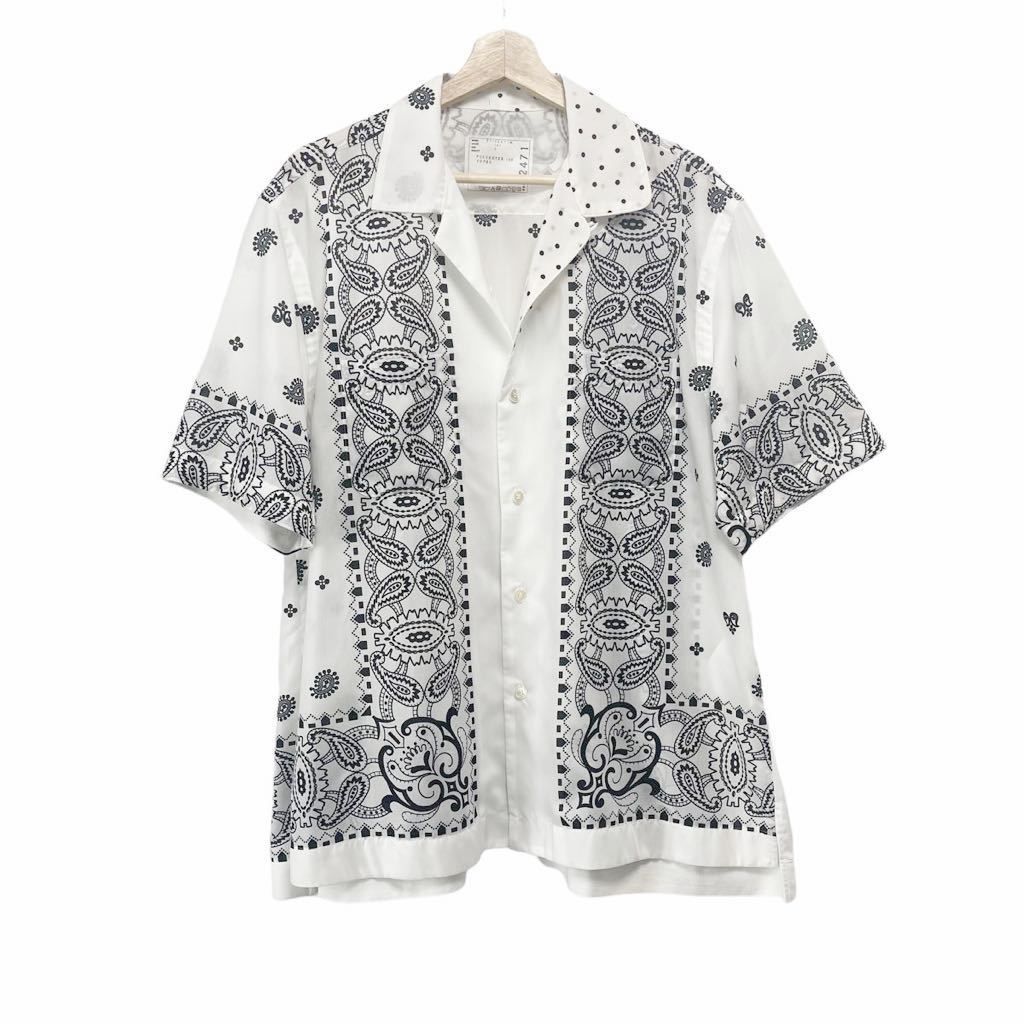 sacai サカイ 21SS Archive Print Mix Shirt オープンカラーシャツ