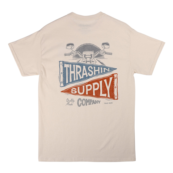 新作！在庫限り！T/C Thrashin Supply スラッシンサプライ Interstate Tee インターステートTシャツ Natural ナチュラル XLサイズ_画像1