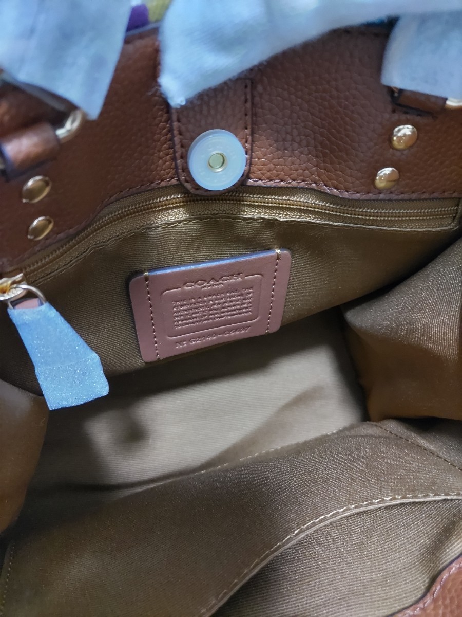COACH コーチ ショルダーバッグ トート キャンバスレザー ブラウン