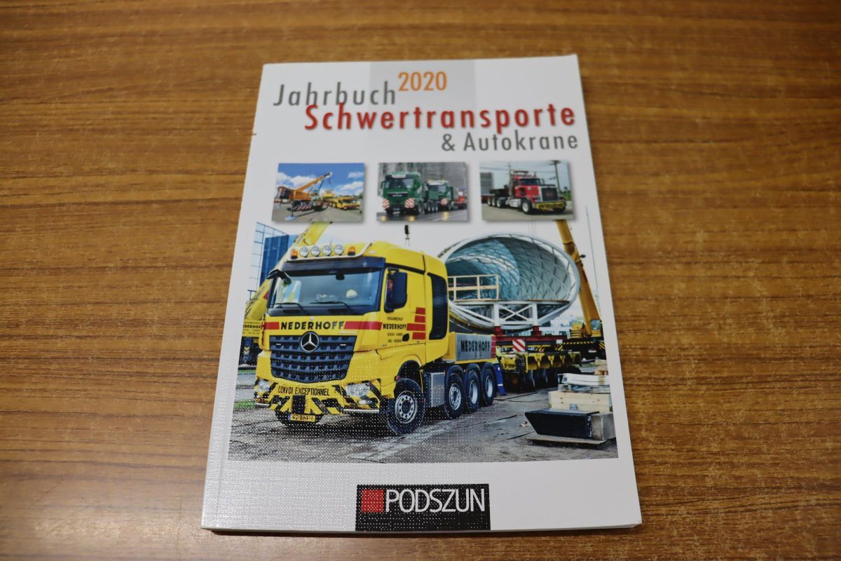 在庫一掃 01 Jahrbuch Schwertransporte Autokrane 2020 PODSZUN 2019年発行 ドイツ語表記 年鑑重