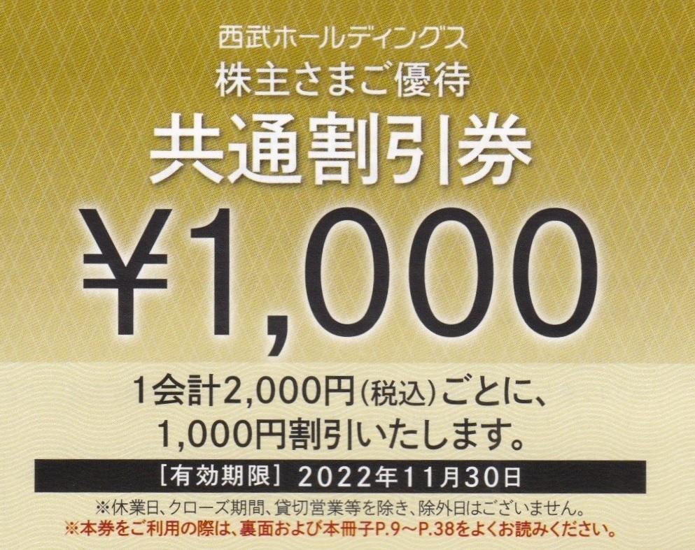西武ホールディングス株主優待 共通割引券5,000円分_画像1