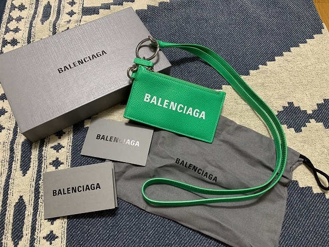 新品 2022 BALENCIAGA CASH キーリング付き カードケース レザー www 