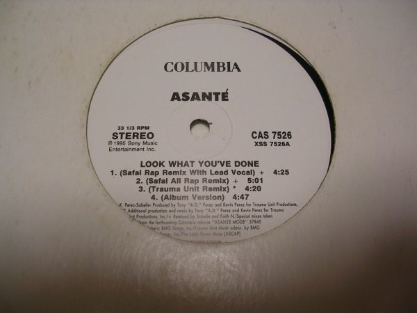 ●R&B 12”●ASANTE / LOOK WHAT YOU'VE DONE_画像2