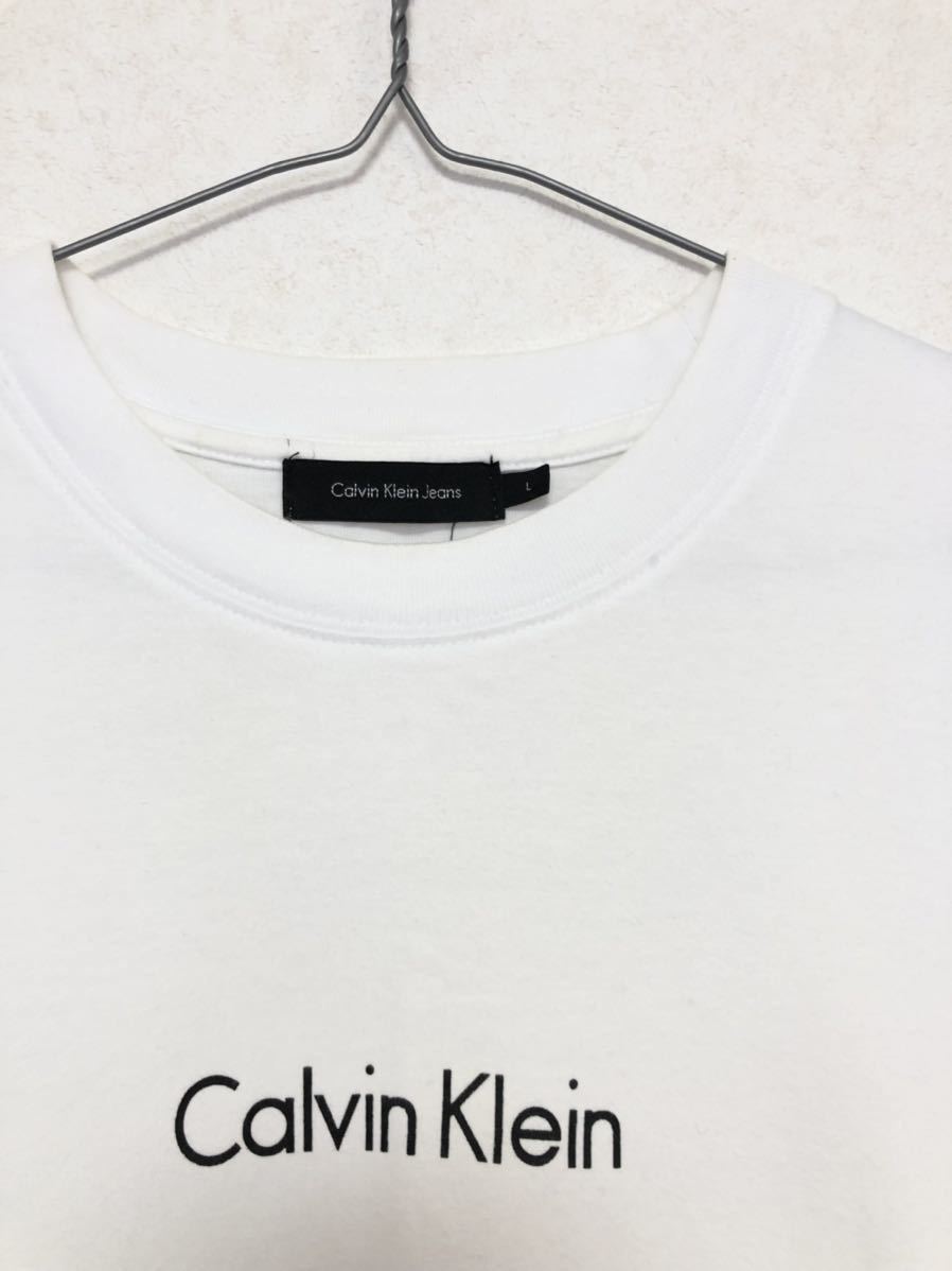 Calvin Klein Tシャツ 白 L ロゴT カルバンクライン半袖Tシャツ_画像3
