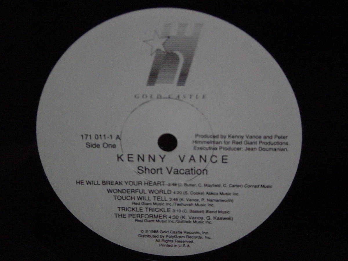 LP[SSW] KENNY VANCE SHORT VACATION ケニー・ヴァンス_画像2