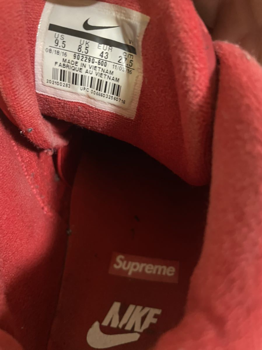 正規品 納品書ありNIKE AIR MORE UPTEMPO Supreme Red ナイキ エア
