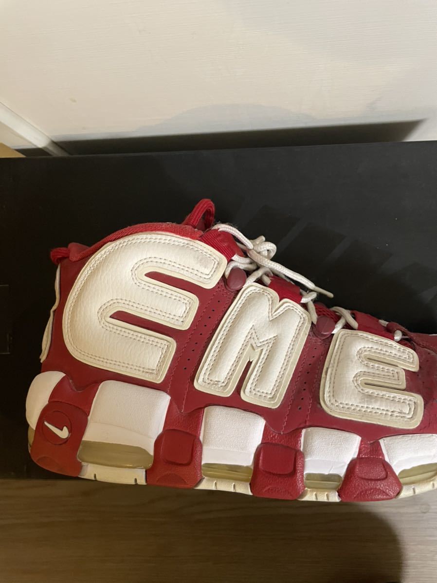 正規品 納品書ありNIKE AIR MORE UPTEMPO Supreme Red ナイキ エア