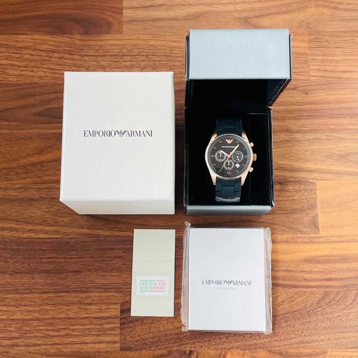 即購入OK◆【新品未使用】エンポリオ・アルマーニEMPORIO ARMANIメンズ腕時計ブラック即納クロノグラフ高級ブランド