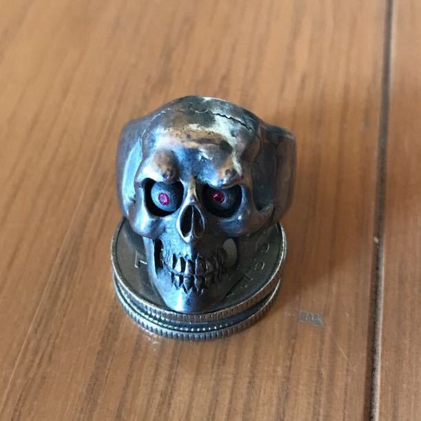  Skull ring silver ring Gabor Bill wall skeleton skull Biker bai clock 