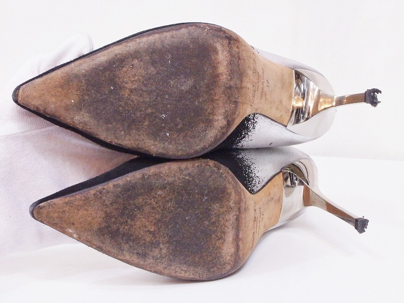 お買得!ジミーチュウ JIMMY CHOO スエード×メタリック レザー お買得!ジミーチュウ JIMMY CHOO スエード×メタリック レザー