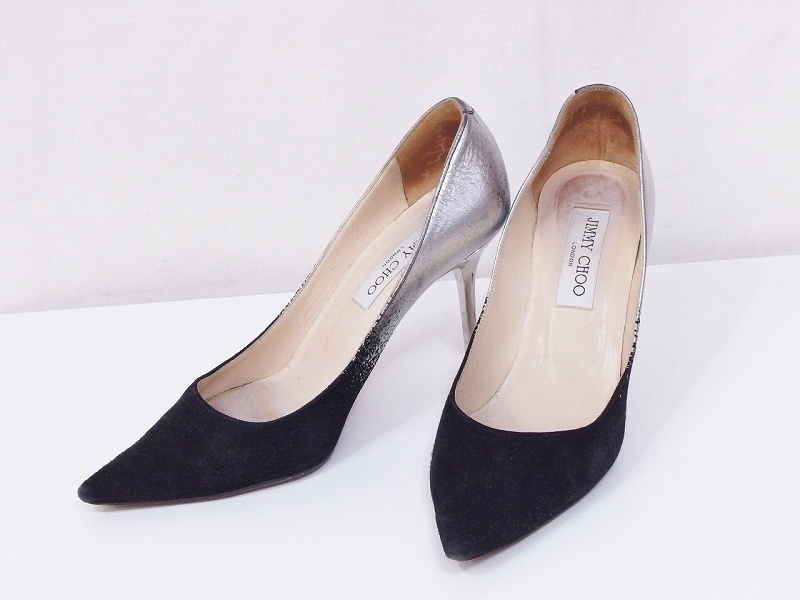 お買得!ジミーチュウ JIMMY CHOO スエード×メタリック レザー お買得!ジミーチュウ JIMMY CHOO スエード×メタリック レザー