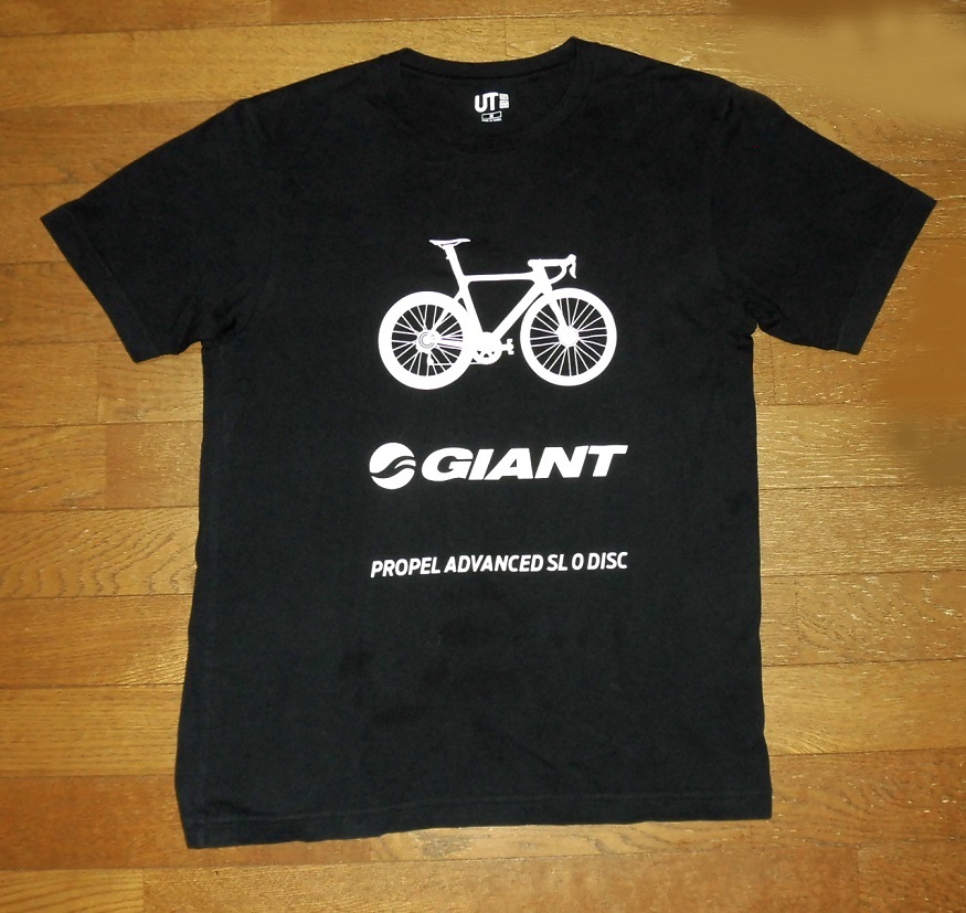 GIANT X UNIQLO ジャイアント ユニクロ コラボ 限定 UT プロペル アドバンスド SL 0 ディスク Tシャツ BLK S 使用少 美品/ロードバイクの画像1