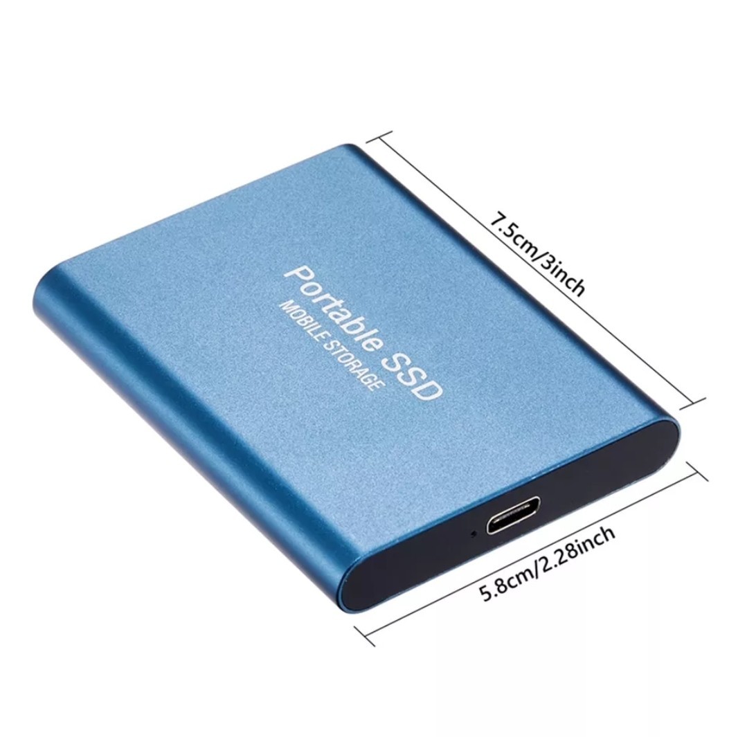外付けポータブルSSD　 2TB　USB3.1対応　耐衝撃　ブルー