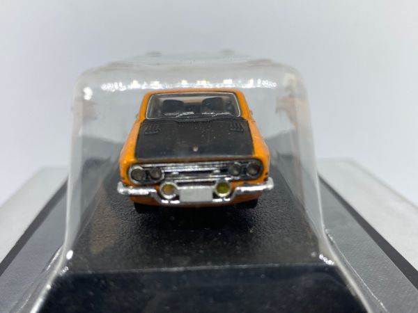 KONAMI 絶版名車コレクション 1/64 ISUZU BELLETT 1600GTR PR91W 1969 いすゞ ベレット オレンジ　ブリスター剥がれ_画像2