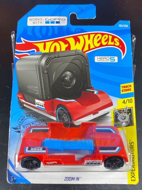 ホットウィール HOTWHEELS ZOOM IN GoPro HERO 5 アタッチメント ゴープロ 赤 角捲れ_画像1