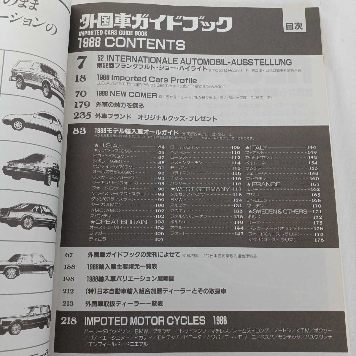 中古 外国車ガイドブック 1988年 日刊自動車新聞社 IMPORTED CARS GUIDE BOOK 昭和62年 長期保管品 _画像8
