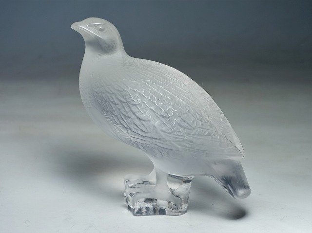 2108043【LALIQUE ラリック】パートリッジ ヤマウズラ 置物 鳥 クリスタル オブジェ ルネ・ラリック_画像1