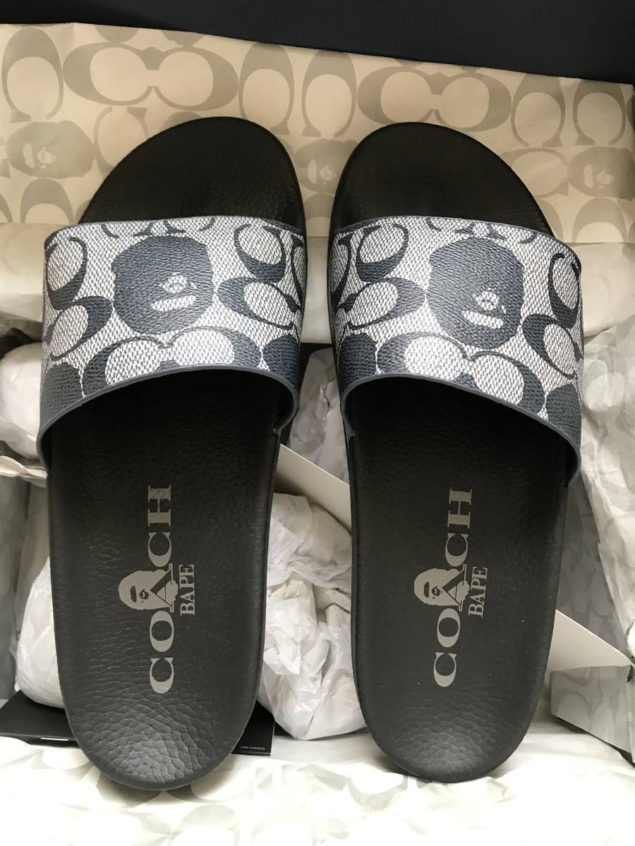 未使用 BAPE X COACH SLIDE SANDALS サンダル コーチ エイプ A BATHING APE 