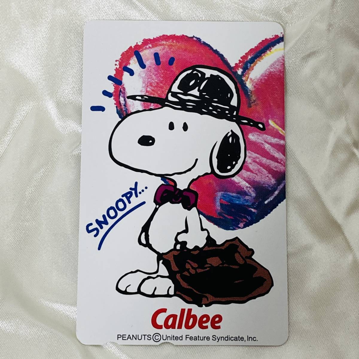 SK Tele Card Неиспользуемая телефонная карта 50 градусов Snoopy Calbee Calbee Seart White Snoopy